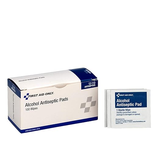 First Aid Only 12-110 Alcohol Wipes, Individually Wrapped, 100 Per Box