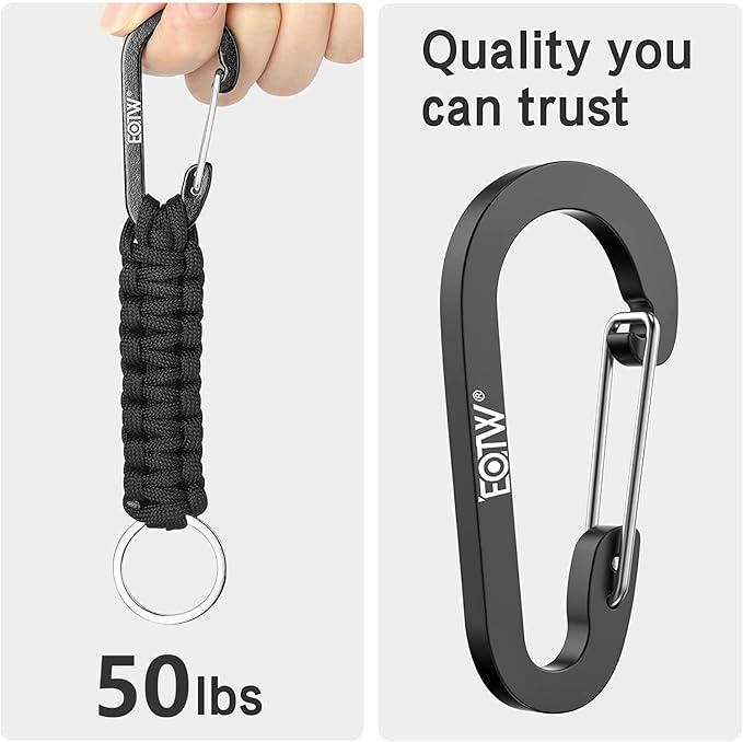 EOTW Paracord Keychain for Men Women Paracord Carabiner Backpack Keychain with Aluminum Clip for Camping Hiking Outdoor Gear