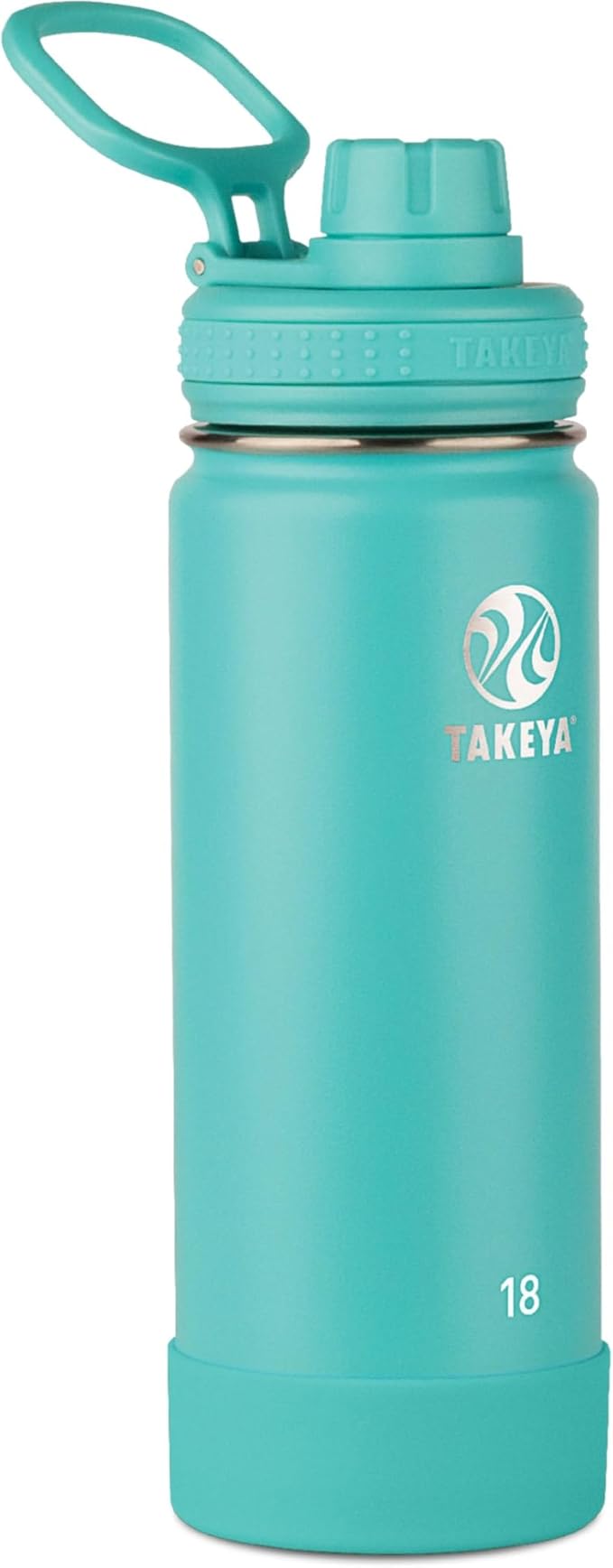 Takeya Actives Stainless Steel Water Bottle, Insulated Spout Lid, Keeps Drinks Cold 24 Hrs, Leakproof, Durable, Dishwasher Safe, Ideal for Gym, Travel, Fits Most Cup Holders, 18 oz/Blush