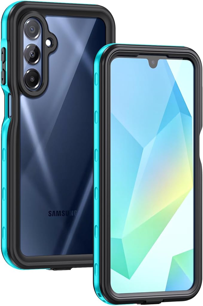 Lanhiem for Samsung Galaxy A16 5G Case, IP68 Waterproof Dustproof, Built-in Screen Protector, Rugged Full Body Shockproof Protective Cover for Samsung A16 5G /4G 6.7", Blue/Clear