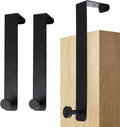 T-Shaped Over the Door Hooks, 2Pcs Rustproof Stainless Steel Door Hooks Over Door Coat Hangers for Home, Office (Black)