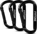 Black Steel Heavy Duty Carabiner Clip, 880 lbs 3" Carabiners D Ring Spring Snap Hooks for Hammocks, Camping, Hiking, Keychains, Outdoors and Gym, Dog Leash.