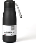 Water Bottles with Portable Lid，Hydro Insulated Thermal Flask for Hot or Cold Drinks 350ml Stainless Steel Metal Reusable Water Bottle for Kids, Adults, Midnight Black