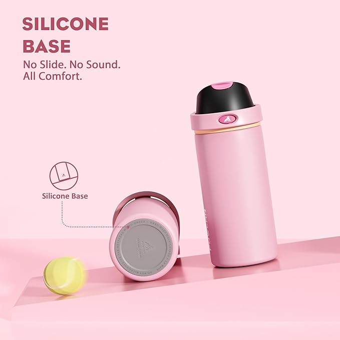 POWCAN 18 oz Insulated Water Bottle for Women: 2-in-1 Push-Button Spout & Quick-Flip Straw, Leakproof, Cold 24Hrs, Fits Car Cup Holder, Stainless Steel Cup for Sports, Camping, Gift (Polka Whimsy)