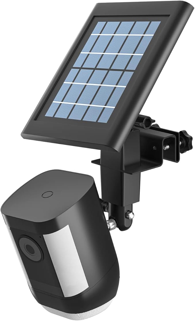 HOLACA 2-in-1 Weatherproof Gutter Mount for Stick Up Cam/Pro Solar Panel, Spotlight Cam Pro Battery and Outdoor Cam Plus Battery Outdoor Mount Accessories for Ring Solar Panel (Black)