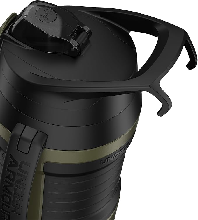 Under Armour Half Gallon Water Bottle Insulated, 64oz Insulated Water Bottle with Handle, Fence Hook, Leak Resistant, for Baseball, Football & More - Marine OD Green
