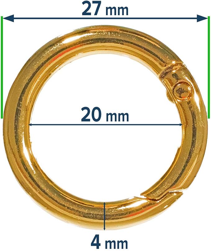 Paracord Planet Spring Gate O Rings – Available in 3/4 Inch and 1 Inch Sizes – Silver, Bronze, and Gold Color Options (10 Pack, 3/4 Inch, Gold)