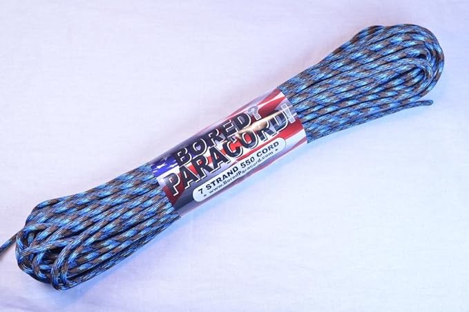 BORED? PARACORD! 550 lb Paracord – Ideal for Crafting, DIY Projects, Camping, Military & Active Outdoors – 300+ Colors – Tactical Parachute Cord Type III – Strong - Abyss 50 Feet
