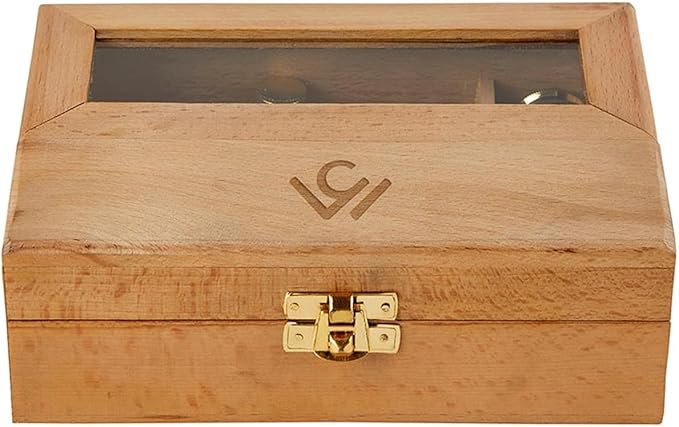 Explorer's Legacy Vintage Brass Compass and Telescope Set - Handheld Navigation Tool in Beachwood and Glass Storage Box