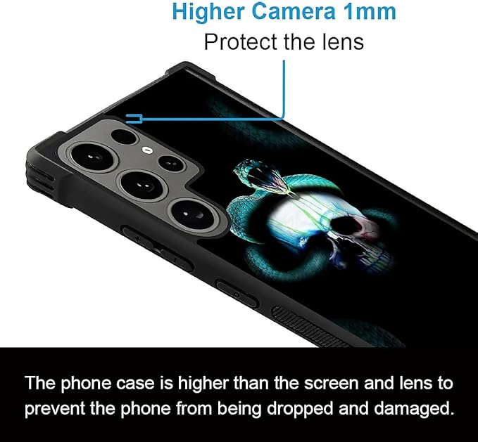 for Samsung Galaxy S24 Ultra Case, Skeleton Winding Snake Pattern Graphic Design Girl Boy Soft Silicone Hard Acrylic Shock Protection for Samsung Galaxy S24 Ultra
