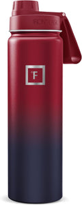 IRON °FLASK Camping & Hiking Hydration Flask with Spout, Wide Mouth Insulated Stainless Steel Sports Water Bottle - Dark Rainbow 24 oz - Spout (1 Lid)