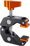 K&F CONCEPT Camera Mount Clamp, Super Crab Clamp with Rotatable Clamping Block, 1/4" and 3/8" Thread Holes for Round Pipe Flat Surface, Camera Mounts, and Other Photographic Accessories