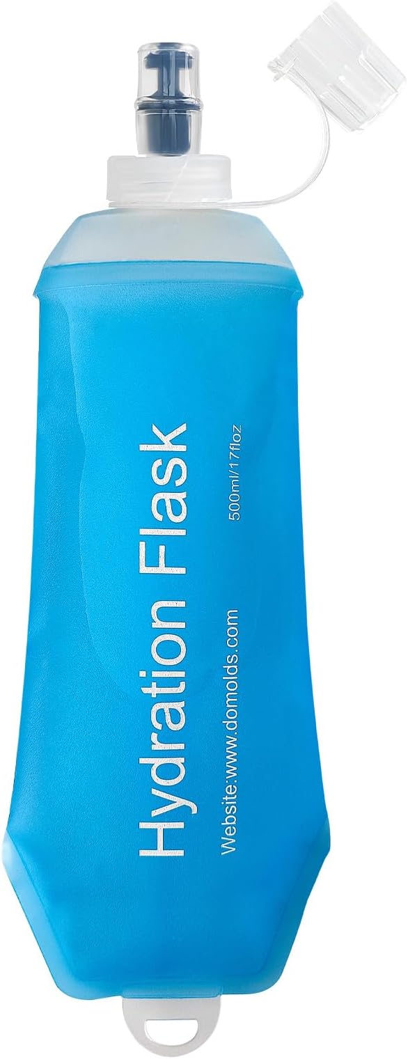 500ml Soft Flask Soft Water Bottle for Running, Hiking, Travelling, Cycling and Climbing, TPU Material, BPF-Free - Blue