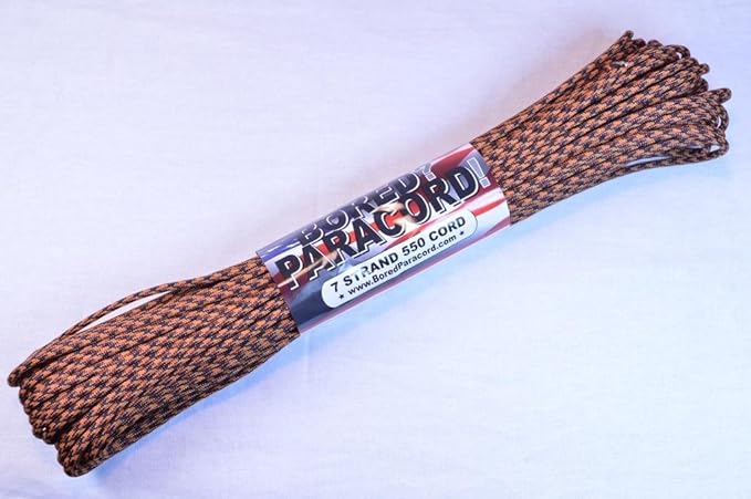 BORED? PARACORD! 550 lb Paracord – Ideal for Crafting, DIY Projects, Camping, Military & Active Outdoors – 300+ Colors – Tactical Parachute Cord Type III – Strong - Leopard 50 Feet