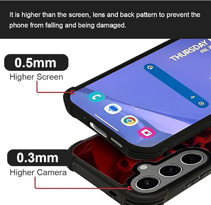 for Samsung Galaxy S24 S25 Plus Case, Gestures Funny Skull Pattern Graphic Design Girl Boy Soft Silicone Hard Acrylic Shock Protection for Samsung Galaxy S24 S25 Plus