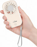 Handheld Mini Fan Small Personal Portable Speed USB Rechargeable Eyelash Fan Lightweight USB Rechargeable for Travel Makeup Girl Women Summer Gift (White)