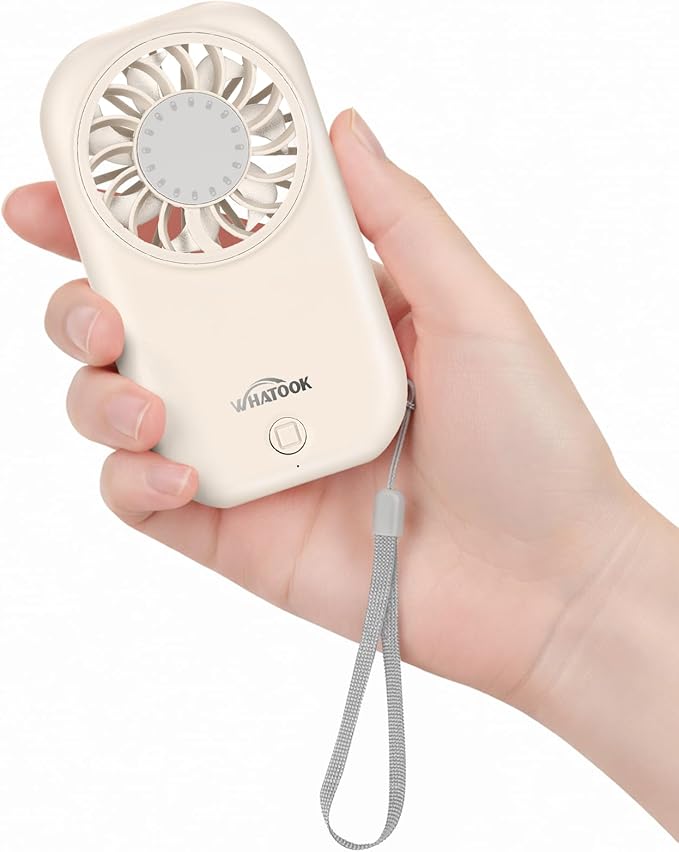 Handheld Mini Fan Small Personal Portable Speed USB Rechargeable Eyelash Fan Lightweight USB Rechargeable for Travel Makeup Girl Women Summer Gift (White)