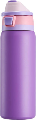 Fijinhom 32 oz Insulated Water Bottle with 2-in-1 Straw and Spout Lid, Stainless Steel Double Wall Vacuum Flask, Sports Water Bottle Keeps Cold 24H, Leak Proof for Gym, Outdoor, Travel (Purple)
