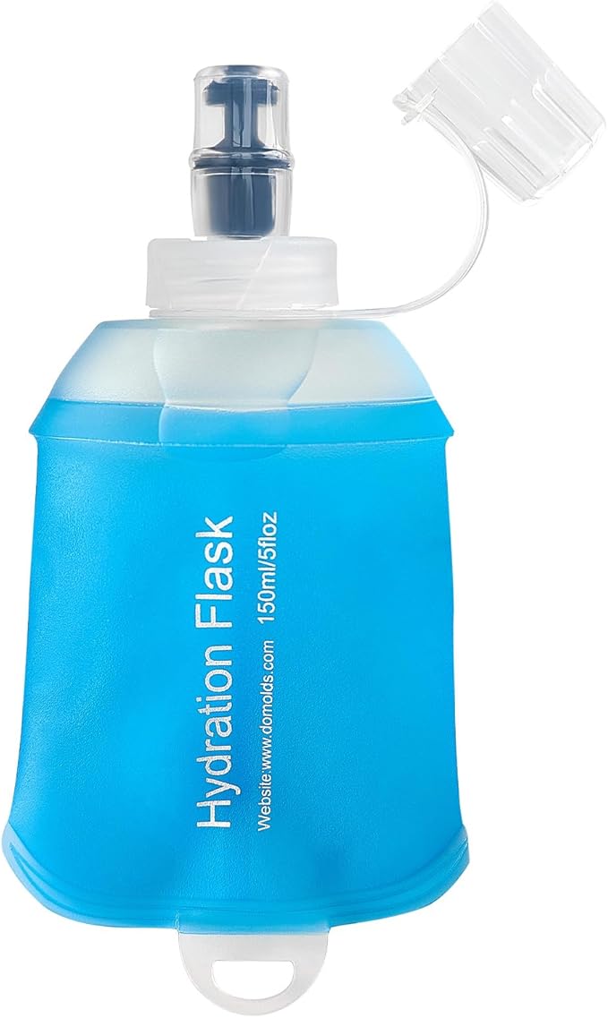 150ml Soft Flask Soft Water Bottle for Running, Hiking, Travelling, Cycling and Climbing, TPU Material, BPF-Free - Blue