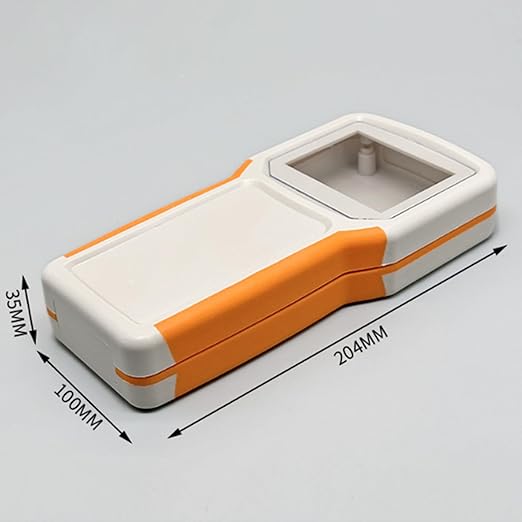 ABS Junction Box 204mmx100mmx35mm Portable Handheld Instrument Case Boxes Waterproof Dustproof Outdoor Project Box Cable Connection Protective Enclosure Orange