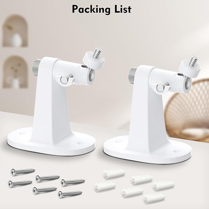 2Pack Adjustable Mount for Arlo Essential 2K Indoor/Outdoor(2nd Generation), for Arlo Pro 5S/Pro 4/Pro 3/Pro 2/Pro/Arlo Ultra2/Ultra/Arlo Essential Spotlight Camera, No-Drill Security Wall Mount