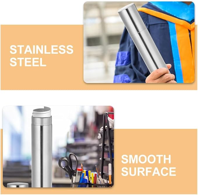 DOITOOL Stainless Steel Cylinder Box 11.8 Inch Document Storage Tube for Birth Certificates Diplomas Waterproof Metal Holder for Office and Home Organization