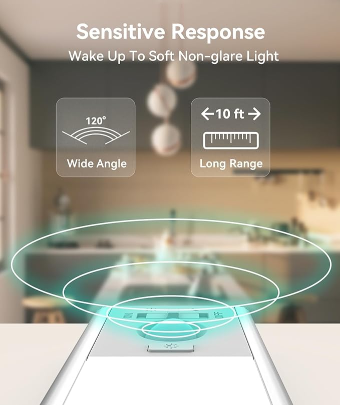 13inch Under Cabinet Lighting, 3200mAh Rechargeable Motion Sensor Light Indoor, LED Battery Operated Cabinet Lights, Dimmable Closet Light, Wireless Under Counter Lights for Kitchen (2pack)