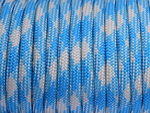 7 Strand Core 550lb Paracord Parachute Cord Lanyard Mil Spec Type III-100ft (Sky Blue Camo(74#))