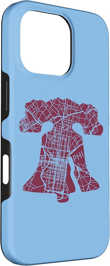 Philadelphia Street Map Liberty Bell Vintage Maroon Philly Case for iPhone 16 Pro