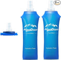 2 Packs Soft Flask, 17oz/500ml TPU Collapsible Soft Water Bottle for Hydration Pack, Running Vest, BPA-Free Folding Water Bottles for Hiking Cycling Climbing Running Outdoor Sports