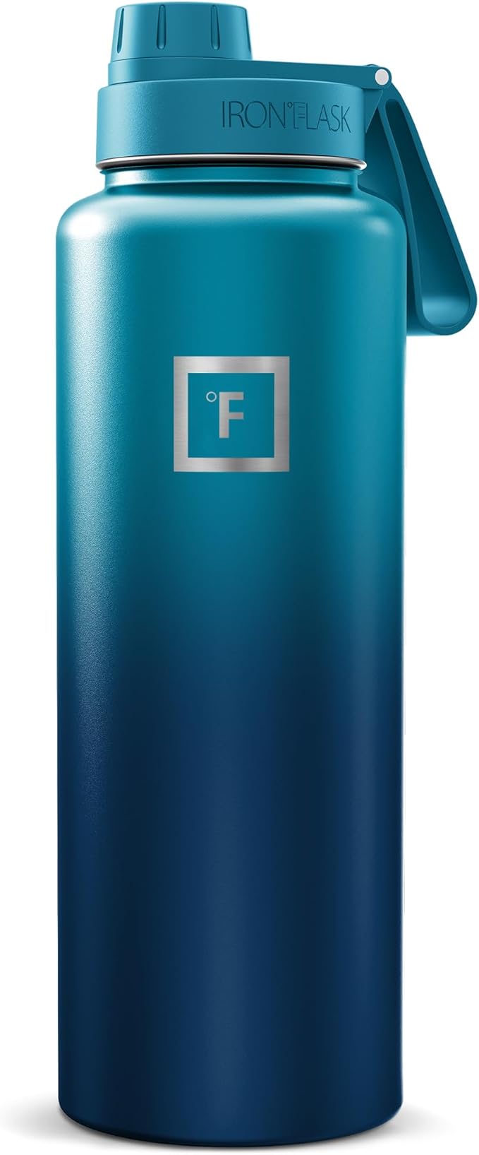 IRON °FLASK Camping & Hiking Hydration Flask with Spout, Wide Mouth Insulated Stainless Steel Sports Water Bottle - Dark Night 40 oz - Spout (1 Lid)