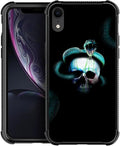for iPhone XR Case, Skeleton Winding Snake Pattern Graphic Design Girl Boy Soft Silicone Hard Acrylic Shock Protection for iPhone XR