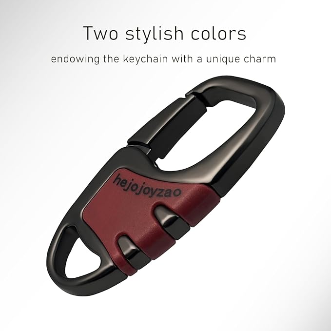 Keychain with Carabiner Clip, 4 Heavy Duty Key Rings and D Ring for Men's Car Key Fob Holder Fits Belt Loops