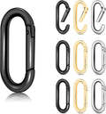 12Pack Large Oval Keyring, Metal Carabiner Spring Snap Hooks Clip for Paracord Keychain Lanyard, Car Key Rings, Pets Collar Buckles, Purse Keychain Replacement (Assorted)