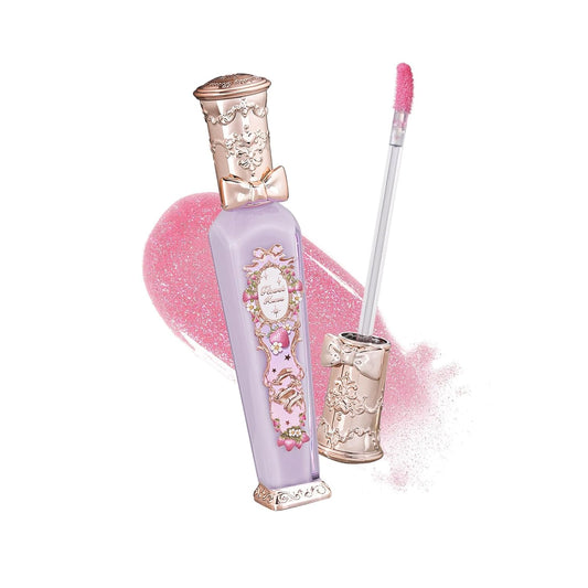 Flower Knows Violet Strawberry Rococo Glowy Lip Gloss,Moisturizing Shine Lip Oil,Hydrating Glitter Lip Plumper Makeup for Girls&Women,Vegan & Cruelty-Free,0.12 Fl Oz,1 Count (G03 Berry Bomb)