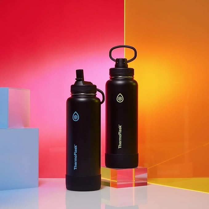 ThermoFlask 32 oz Double Wall Vacuum Insulated Stainless Steel Water Bottle with Spout Lid, Shadow Glow