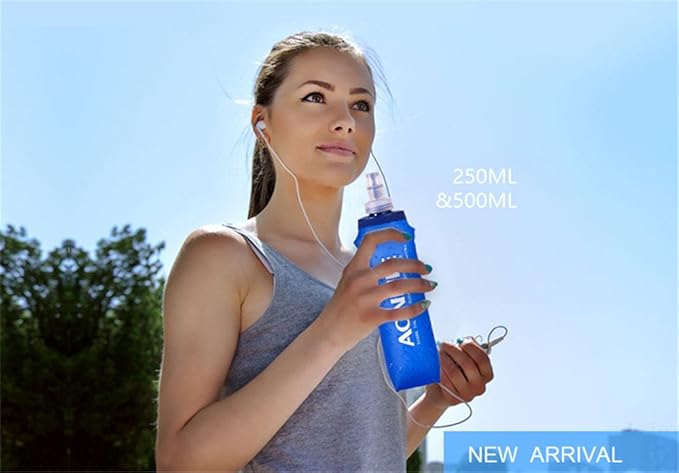 AONIJIE 250ML/350ML/500ML/600ML Portable TPU Soft Water Bottle Folding Soft Flasks For Outdoor Marathon Running Hydration Camping Hiking