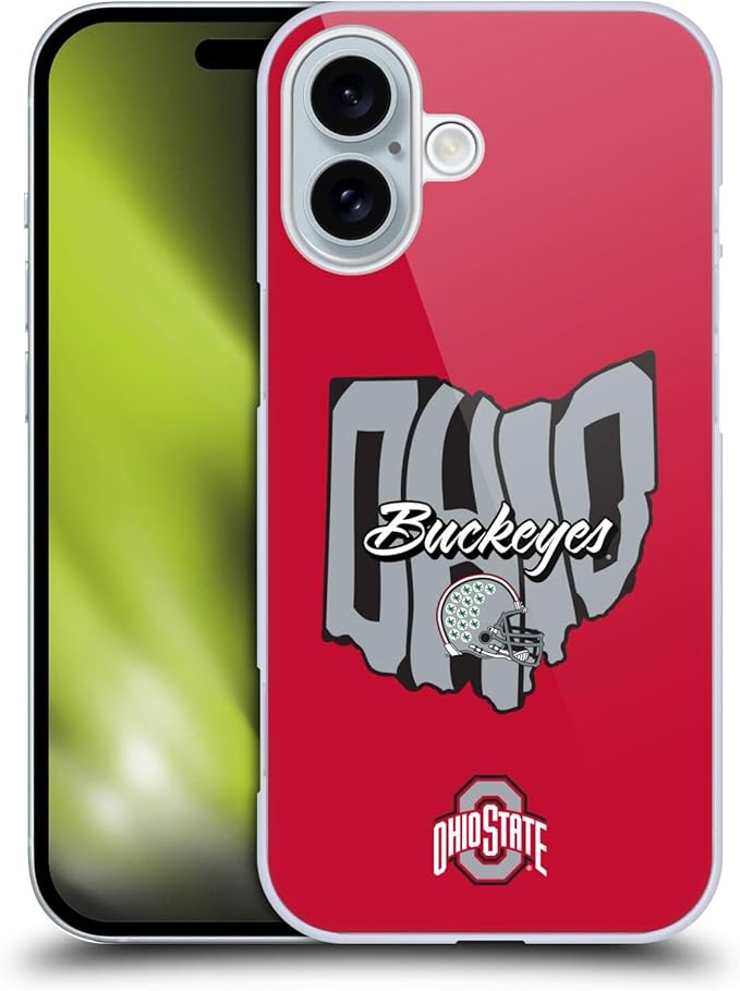 Head Case Designs Officially Licensed Ohio State University Map Football Graphics Hard Back Case Compatible with Apple iPhone 16