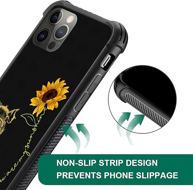 for iPhone 11 Pro Max Case, Pig Sunflower Yellow Sunshine Pattern Graphic Design Girl Boy Soft Silicone Hard Acrylic Shock Protection for iPhone 11 Pro Max