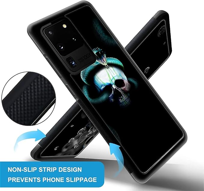 for Samsung Galaxy S20 Ultra Case, Skeleton Winding Snake Pattern Graphic Design Girl Boy Soft Silicone Hard Acrylic Shock Protection for Samsung Galaxy S20 Ultra