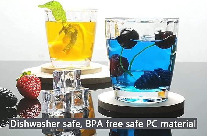 10 Oz Unbreakable Tritan Drinking Glasses Shatterproof Acrylic Glasses Drinkware BPA Free Hard Plastic Cups Reusable Kitchen Water Glasses Drinking Set of 12 (Clear)