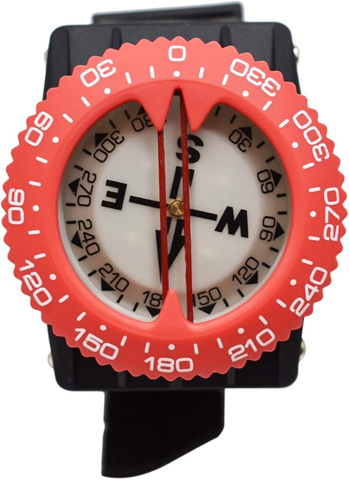 Scuba Choice Diving Compass (Wrist/Bungee Mount) – Easy-to-Read Underwater Navigation Tool for Scuba Diving, Durable Design with Rotating Bezel, Reliable Directional Aid for Deep Dive Adventures