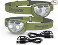 Energizer PRO-400 Headlamp Rechargeable (2-Pack), IPX4 Water Resistant Rechargeable Headlamp, Ultra Bright Multiple Light Modes Head Lamp, Camping, Running, Outdoors, Emergency Light, USB Included