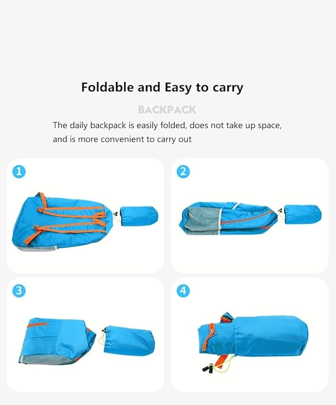 levayhill 25L Foldable Hiking Backpack Lightweight Packable Basic-Daypack Collapsible Bag Water-Resistant Travel Men Women Camping Cycling Outdoor (Blue)
