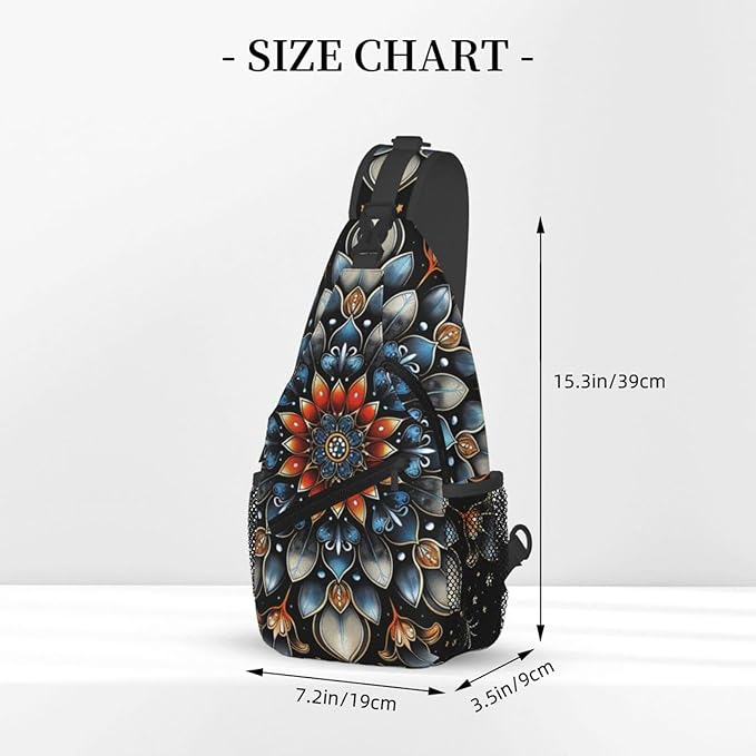 Mandala Sling Bag For Women Men Fashion Backpack Crossbody Mandala Shoulder Bag Sling Backpack Chest Bag Travel Hiking Casual Sport Daypack