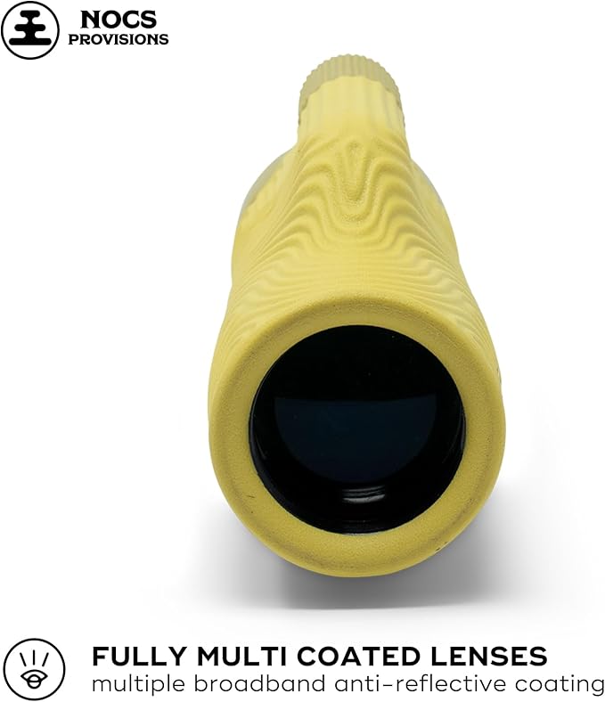 Nocs Provisions Field Tube 8x32 Waterproof Monocular, 8X Magnification Telescope, Bak4 Prism, Wide Field of View for Bird Watching, Backpacking & Wildlife Viewing - Banana Slug Yellow