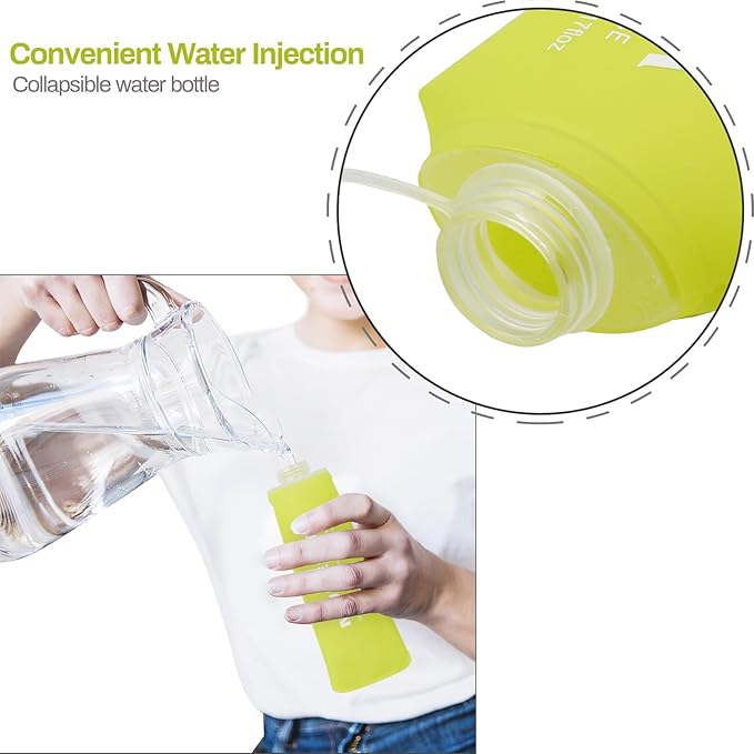 Soft Flask Running Bottles Collapsible Water Bottle Foldable for Traveling Running Vest Collapse Hydration TPU 250ml 500ml for Runner (250ml-1pcs)