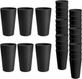 HEYCOME 24 Pcs Unbreakable Plastic Cups Set, 20 oz Reusable Plastic Cups, Stackable Water Tumblers, Drinking Cup for Kitchen, Outdoor, BPA-free, Dishwasher Refrigerator and Microwave Safe, Black