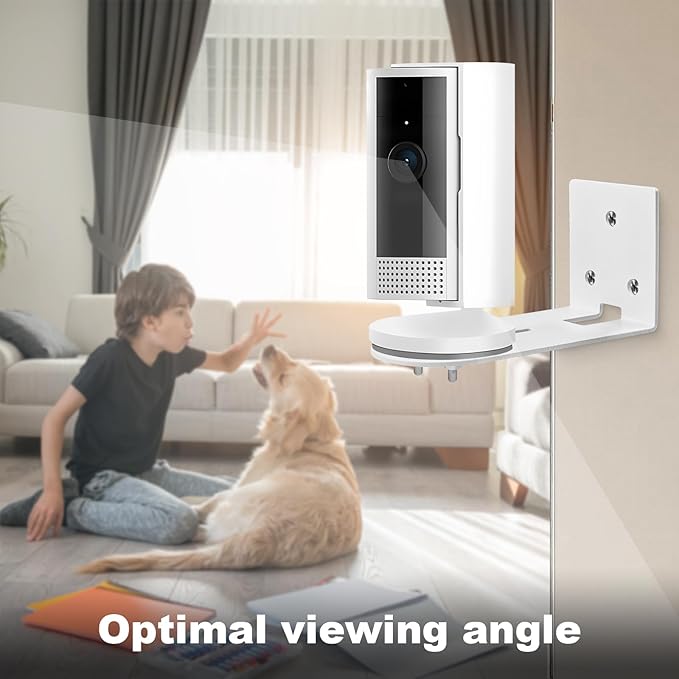 2 Pack Security Camera Wall Mount Fits for Ring Stick Up Outdoor Indoor Cam, Ring Camera Metal Bracket Holder Effortless Installation with Adhesive Tape or Secure Screws No Drill to Suit your Needs
