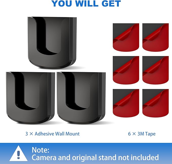 No Drill No Screw Blink Camera Mount for Blink Outdoor 4 /Blink Mini/Blink Mini 2, Strong Adhesive Camera Wall Mount for Blink Outdoor Indoor Camera, Easy to Install,3Pack(Blink Camera Not Included)